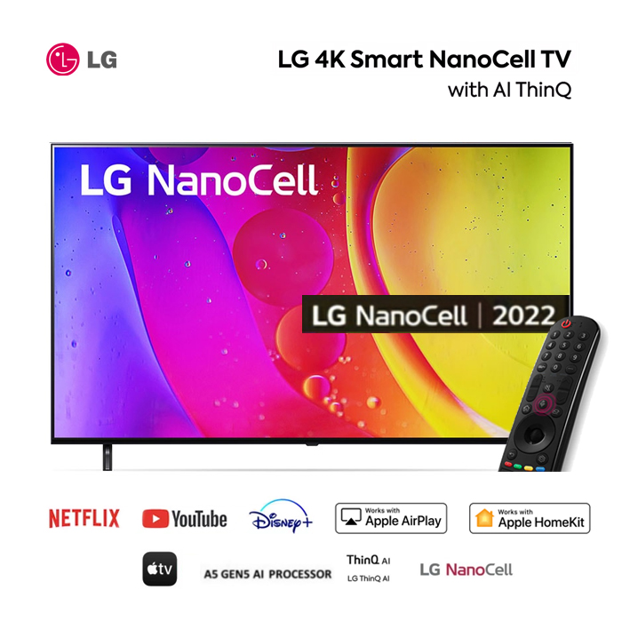 LG NanoCell 4K UHD Smart TV AI ThinQ 50" - 50NANO80 | 50NANO80SQA